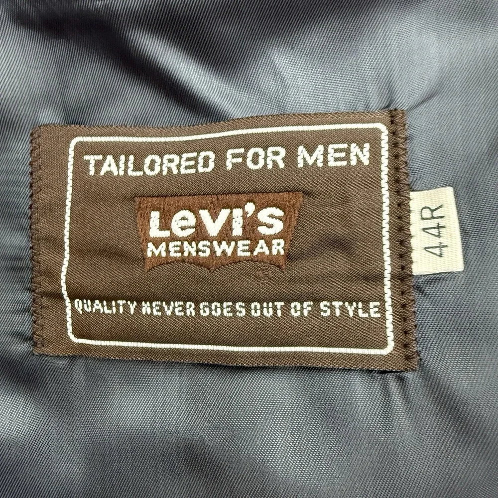 Vintage Levi's Action Suit 3 Piece Mens 44R Black STA PREST Jacket Vest Pants